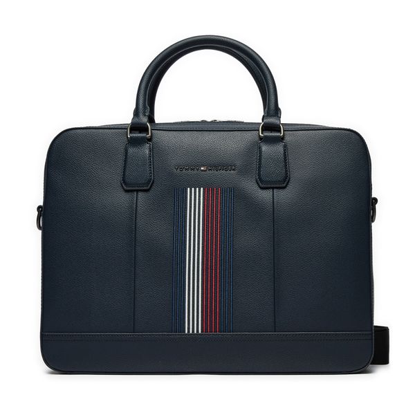 Tommy Hilfiger Чанта за лаптоп Tommy Hilfiger Coated Canvas Computer Bag AM0AM12492 Тъмносин