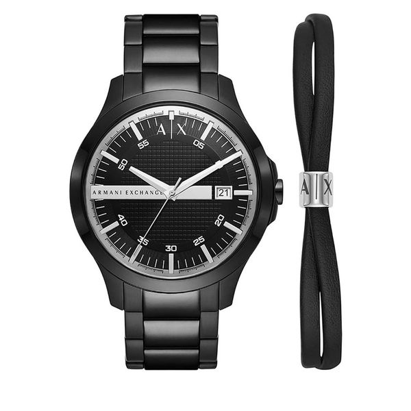 Armani Exchange Часовник Armani Exchange Hampton AX7134SET Черен