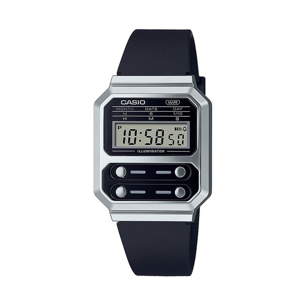 Casio Часовник Casio A100WEF-1AEF Silver/Black