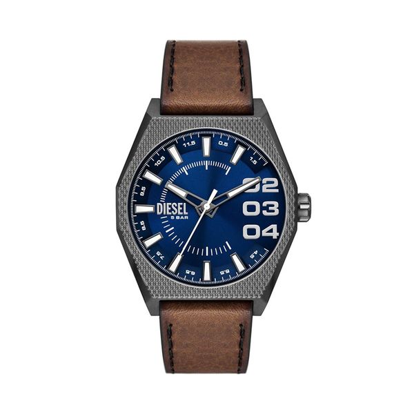 Diesel Часовник Diesel Double Scraper DZ2189 Silver/Brown