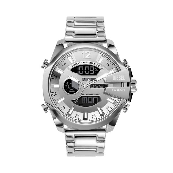 Diesel Часовник Diesel Mega Chief DZ4648 Сребрист