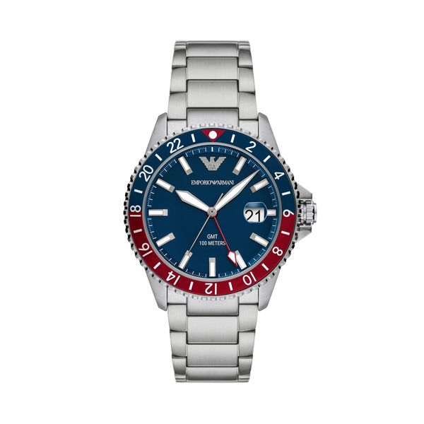 Emporio Armani Часовник Emporio Armani Diver AR11590 Silver/Navy