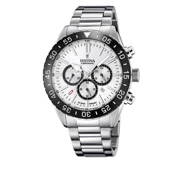 Festina Часовник Festina Ceramic Chrono F20575/1 Silver/Black