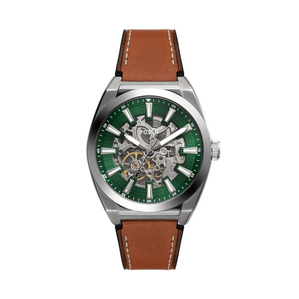 Fossil Часовник Fossil Everett Skeleton Automatic ME3261 Зелен