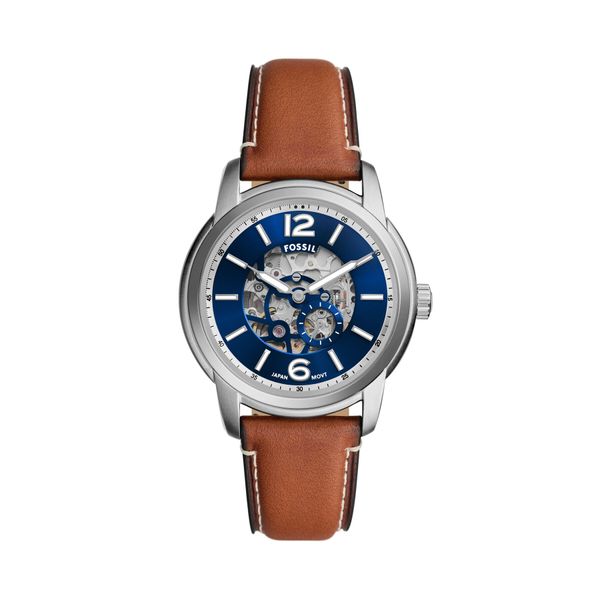 Fossil Часовник Fossil Heritage Automatic Skeleton ME3263 Кафяв