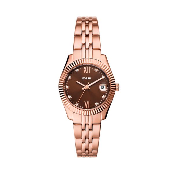 Fossil Часовник Fossil Scarlette Mini ES5324 Brown/Rose Gold