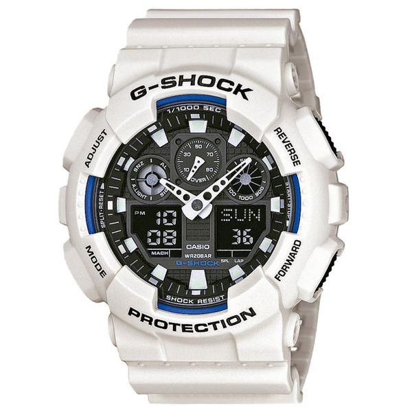 G-Shock Часовник G-Shock GA-100B-7AER White/Black