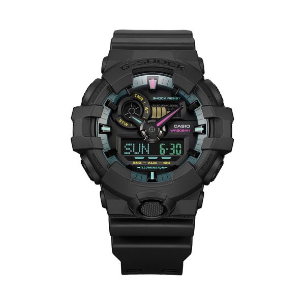 G-Shock Часовник G-Shock Multi-Fluorescent Accents GA-700MF-1AER Черен
