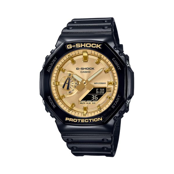 G-Shock Часовник G-Shock Octagon GA-2100GB-1AER Black/Gold