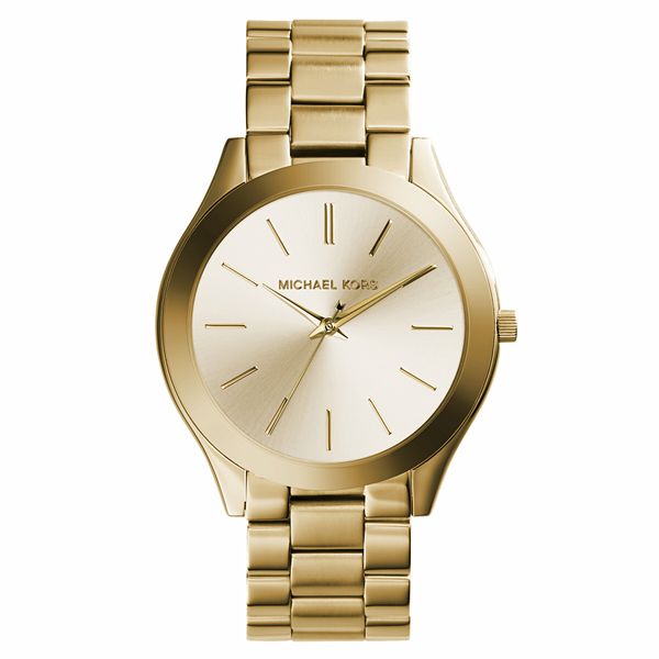 Michael Kors Часовник Michael Kors Slim Runway MK3179 Gold/Gold