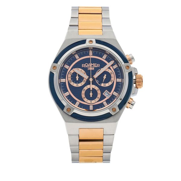 Roamer Часовник Roamer Tempomaster Chrono 221837 49 45 20 Navy/Rose Gold/Silver