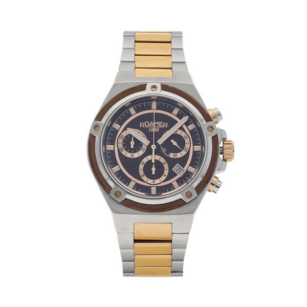 Roamer Часовник Roamer Tempomaster Chrono 221837 49 65 20 Silver/Rose Gold