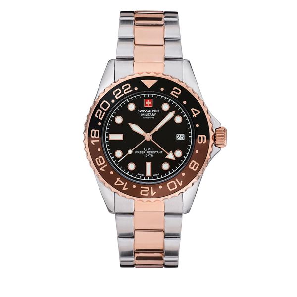 Swiss Alpine Military Часовник Swiss Alpine Military 7052.1154 Black/Rose Gold/Silver