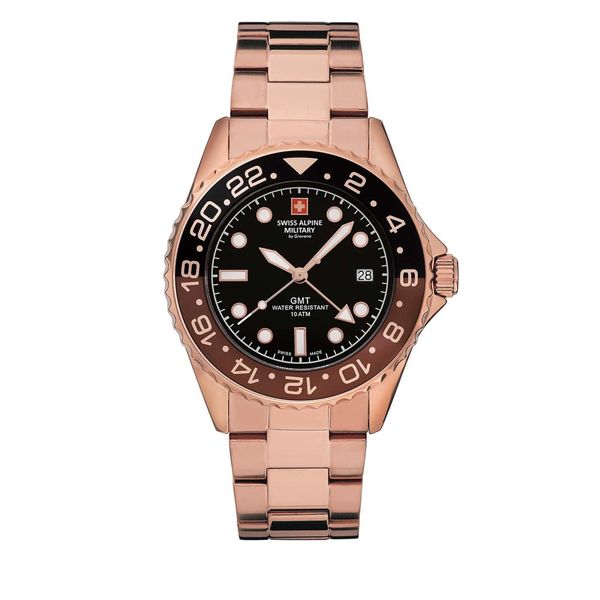 Swiss Alpine Military Часовник Swiss Alpine Military 7052.1164 Black/Rose Gold/Rose Gold