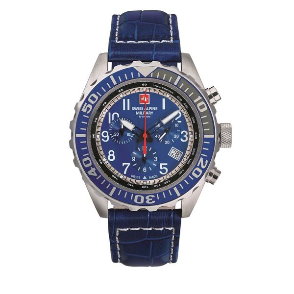 Swiss Alpine Military Часовник Swiss Alpine Military 7076.9535 Black/Silver/Blue