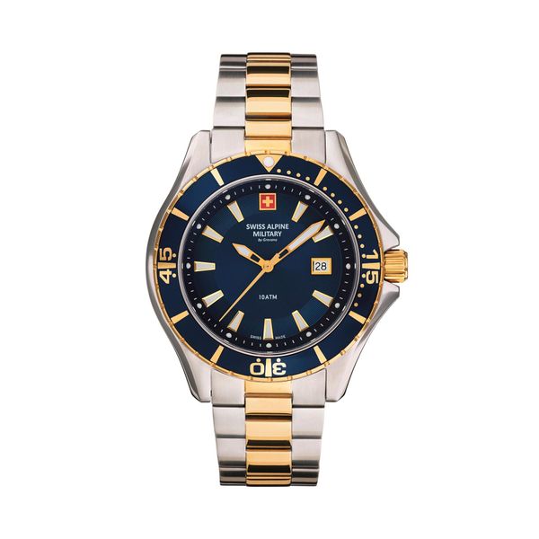 Swiss Alpine Military Часовник Swiss Alpine Military Diver 7040.1145 Silver/Gold