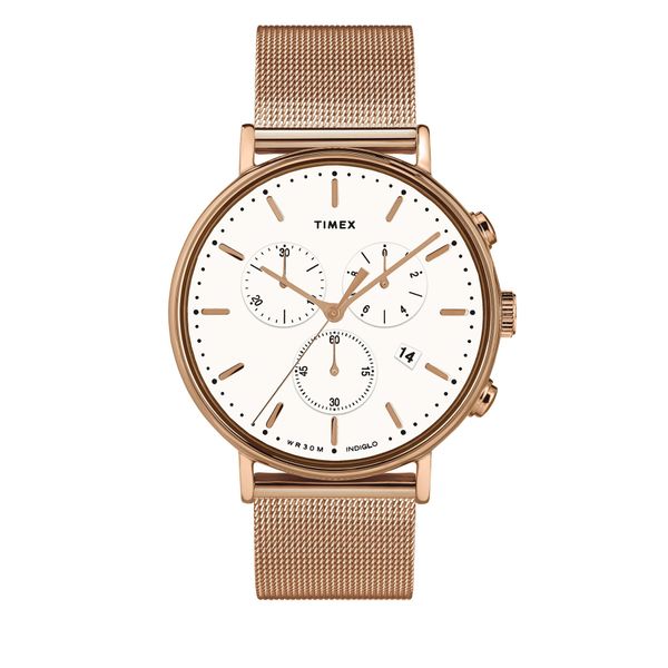 Timex Часовник Timex Fairfield TW2T37200 Rose Gold/Rose Gold