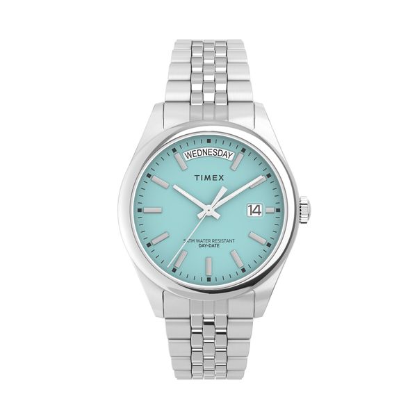 Timex Часовник Timex Legacy Day and Date Tiffany TW2V68400 Silver/ Turquoise