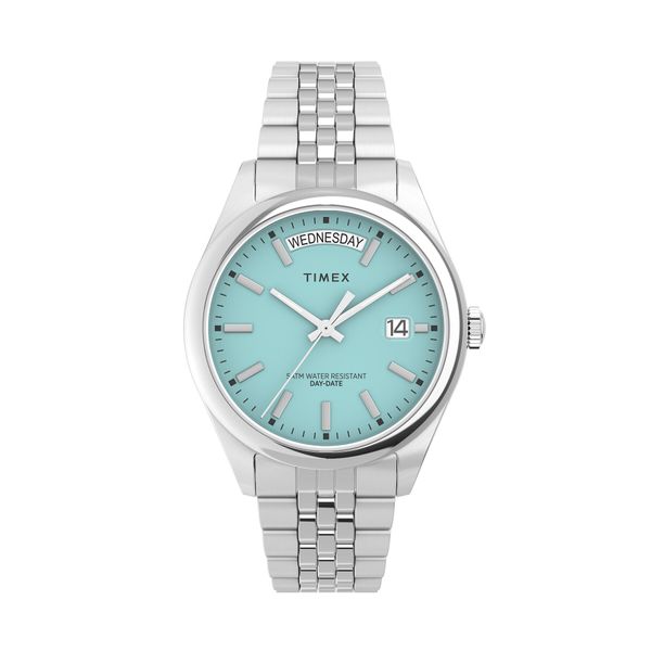 Timex Часовник Timex Legacy Day and Date Tiffany TW2V68400 Сребрист