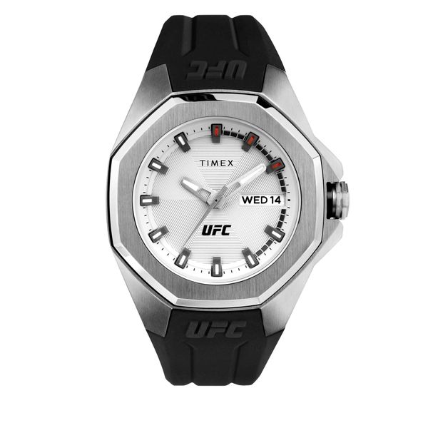 Timex Часовник Timex Pro 44mm Silicone Strap TW2V57200 Silver/Black