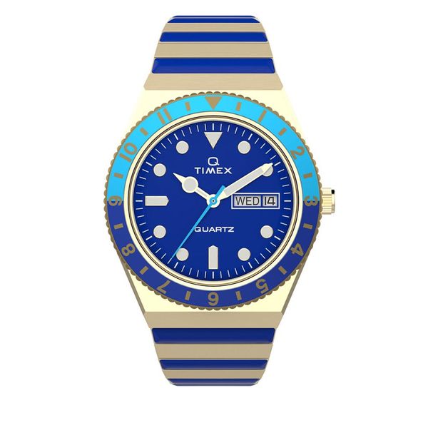 Timex Часовник Timex Q Timex Malibu TW2V38500 Gold/Blue