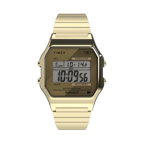 Timex Часовник Timex T80 34mm Stainless Steel Expansion Band TW2R79000 Златист