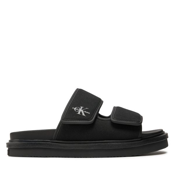 Calvin Klein Jeans Чехли Calvin Klein Jeans Double Bar Sandal Mtl YM0YM01020 Черен