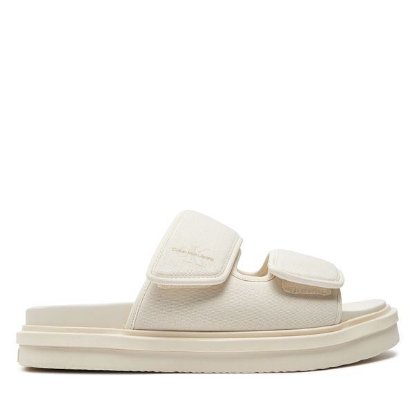 Calvin Klein Jeans Чехли Calvin Klein Jeans Double Bar Sandal Mtl YM0YM01020 Екрю
