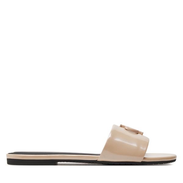 Calvin Klein Jeans Чехли Calvin Klein Jeans Flat Sandal Slide Mg Met YW0YW01348 Бежов