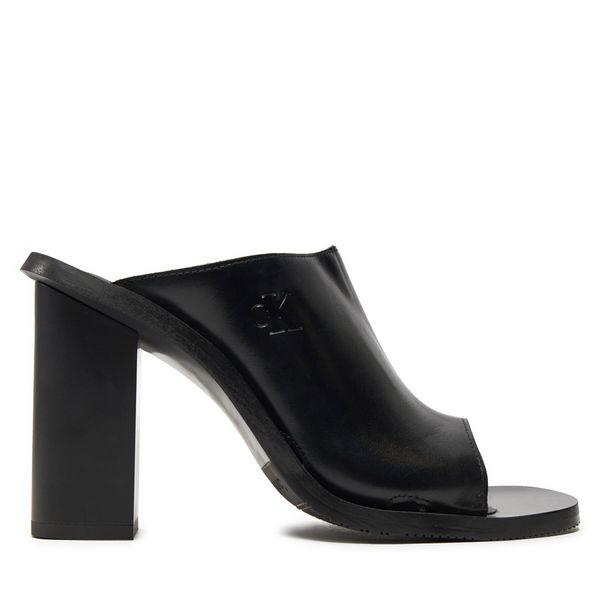Calvin Klein Jeans Чехли Calvin Klein Jeans Heel Sandal Lth Mg Mtl YW0YW01499 Черен
