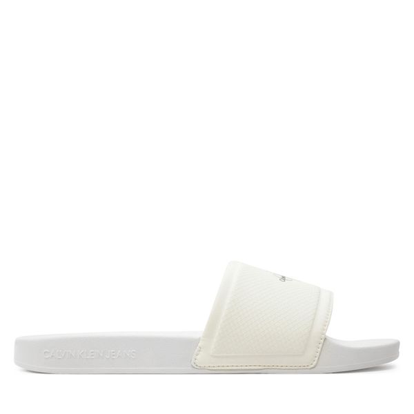 Calvin Klein Jeans Чехли Calvin Klein Jeans Slide Institutional Metallic YM0YM01018 Бял
