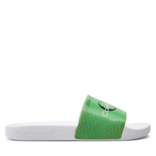Calvin Klein Jeans Чехли Calvin Klein Jeans Slide Lenticular Ml Wn YW0YW01403 Зелен