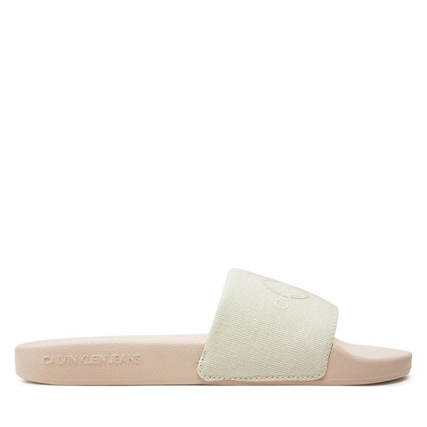 Calvin Klein Jeans Чехли Calvin Klein Jeans Slide Monogram Co YW0YW00103 Екрю