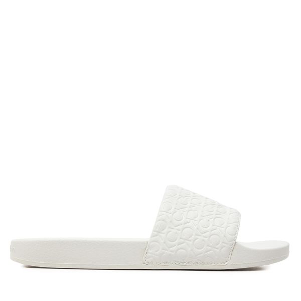 Calvin Klein Чехли Calvin Klein Slide Saff Mono HW0HW02106 Бял