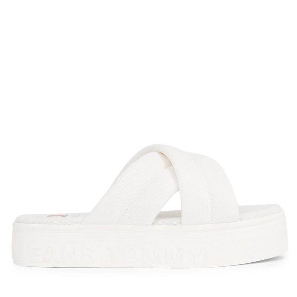 Tommy Jeans Чехли Tommy Jeans Tjw Lettering Flatform Sandal EN0EN02465 Екрю