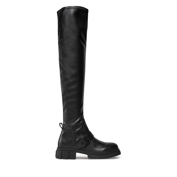 Tommy Hilfiger Чизми Tommy Hilfiger Stretch Monochromatic Longboot FW0FW07611 Черен