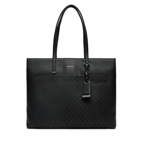 Calvin Klein Дамска чанта Calvin Klein Ck Must Medium Shopper_Mono K60K612774 Черен