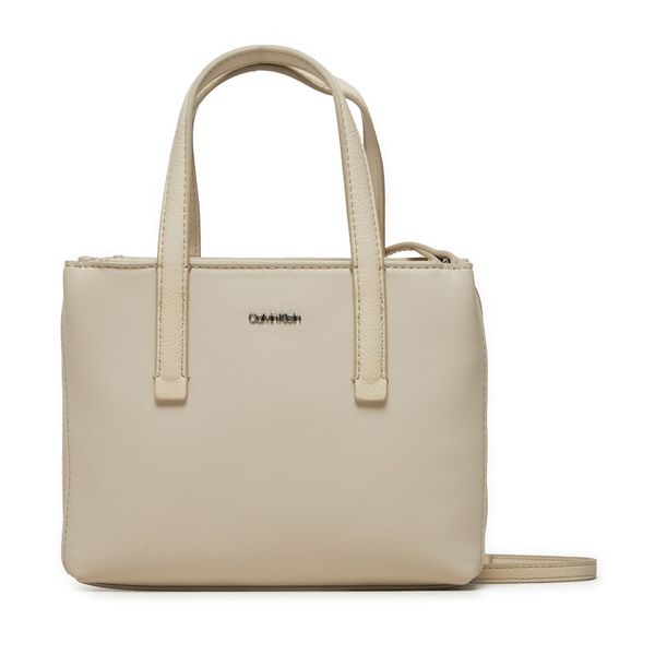 Calvin Klein Дамска чанта Calvin Klein Ck Must Mini Tote_Pu/Nubuck K60K611873 Dk Ecru PC4