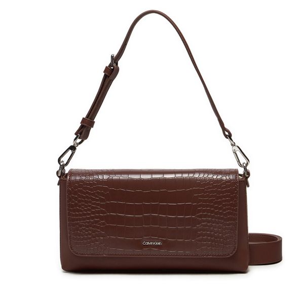 Calvin Klein Дамска чанта Calvin Klein Ck Must Shoulder Bag_Croco K60K612111 Кафяв