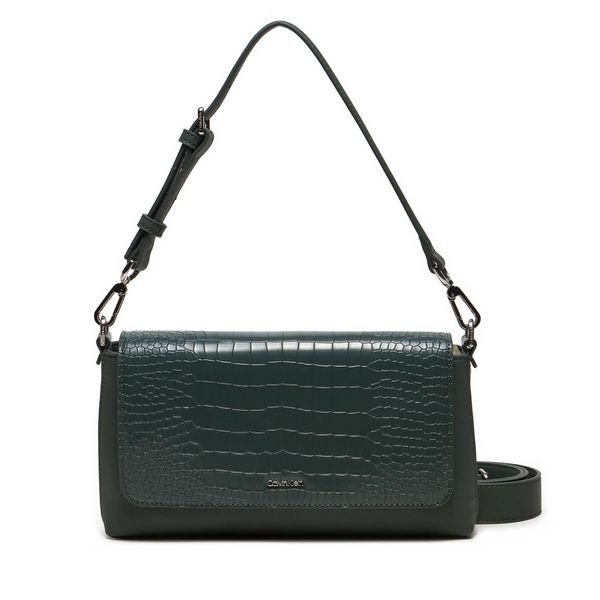 Calvin Klein Дамска чанта Calvin Klein Ck Must Shoulder Bag_Croco K60K612111 Зелен