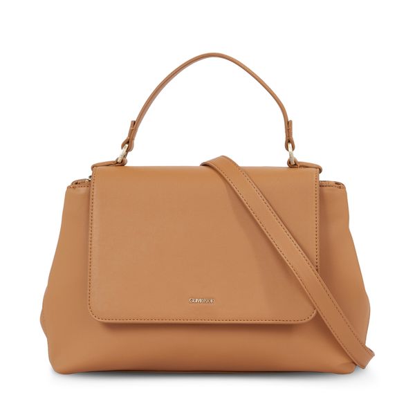 Calvin Klein Дамска чанта Calvin Klein Ck Must Top Handle Tote W/Flap K60K611043 Brown Sugar GA5
