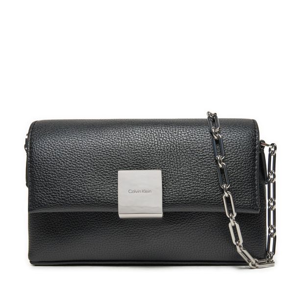 Calvin Klein Дамска чанта Calvin Klein Ck Plaque Sm Crossbody W/Chain K60K612785 Черен