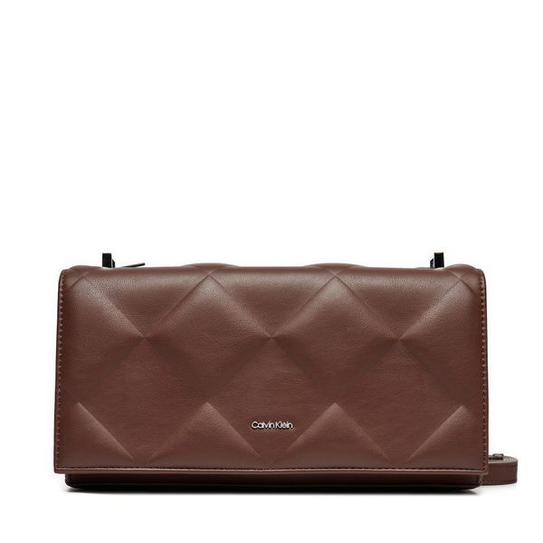 Calvin Klein Дамска чанта Calvin Klein Diamon Quilt Conv K60K612905 Кафяв