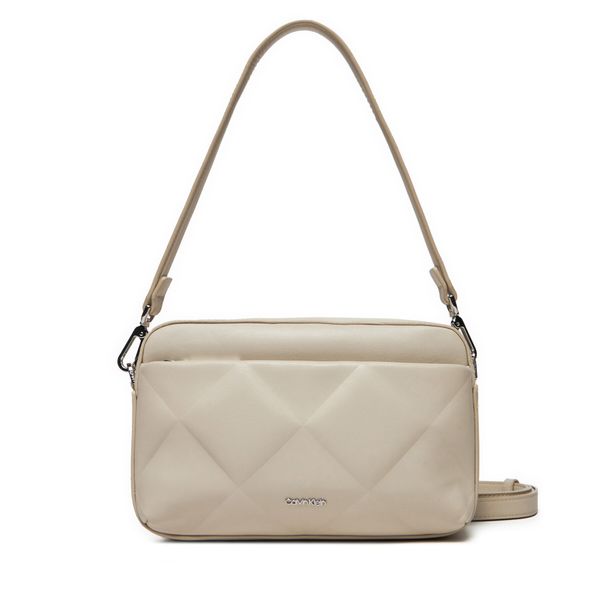 Calvin Klein Дамска чанта Calvin Klein Diamond Quilt Camera Bag W/Pkt K60K612907 Бежов
