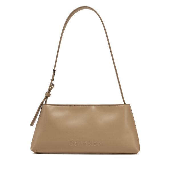 Calvin Klein Дамска чанта Calvin Klein Embossed Logo Shoulder Bag K60K612550 Бежов