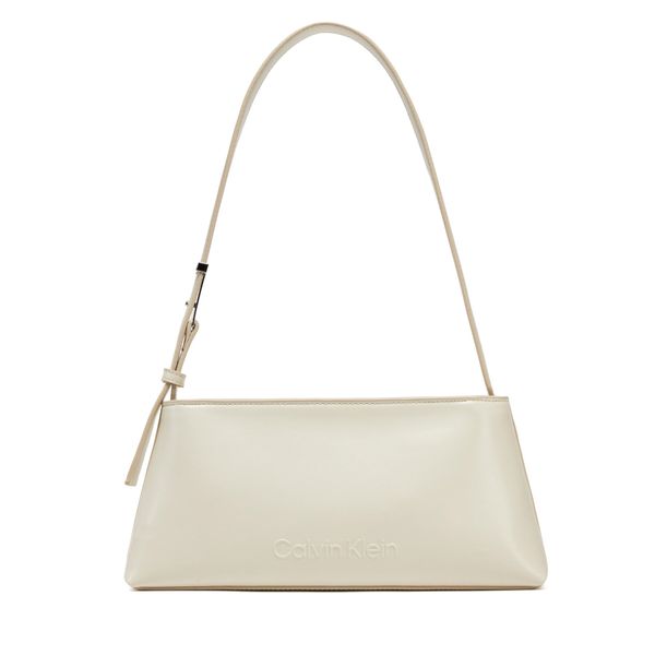 Calvin Klein Дамска чанта Calvin Klein Embossed Logo Shoulder Bag K60K612550 Екрю