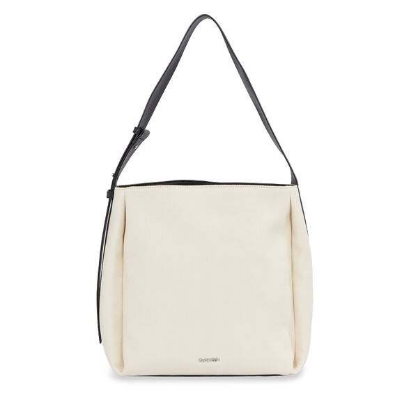Calvin Klein Дамска чанта Calvin Klein Gracie Bucket Bag_Canvas K60K611665 Dk Ecru Canvas PC4