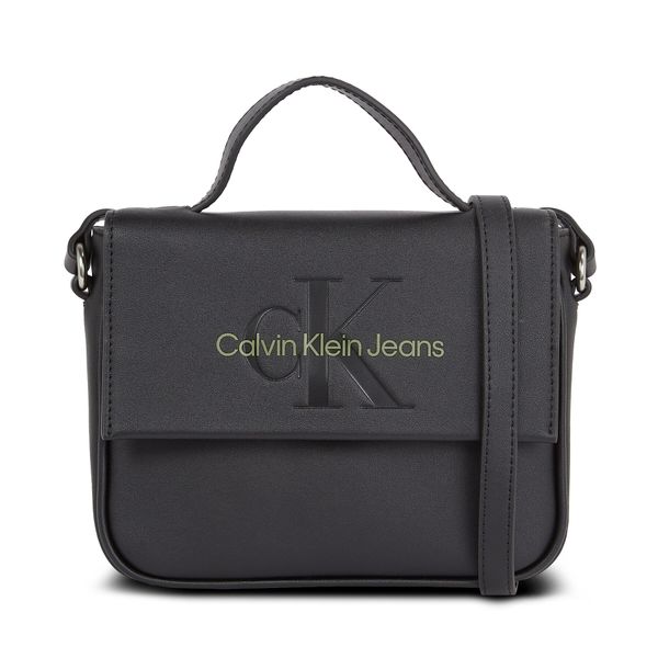 Calvin Klein Jeans Дамска чанта Calvin Klein Jeans Sculpted Boxy Flap Cb20 Mono K60K610829 Black/Dark Juniper 0GX