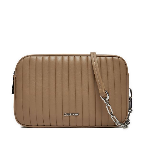 Calvin Klein Дамска чанта Calvin Klein Mini Line Quilt Camera Bag K60K613078 Сив