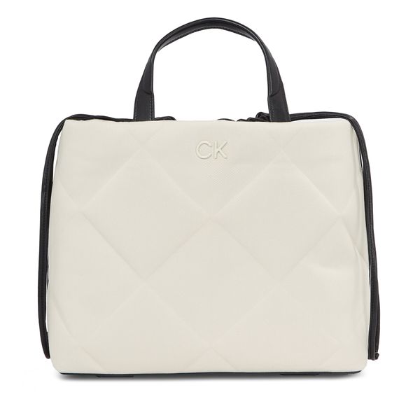 Calvin Klein Дамска чанта Calvin Klein Quilt Shopper_Canvas K60K611756 K60K611756 Dk Ecru Canvas PC4
